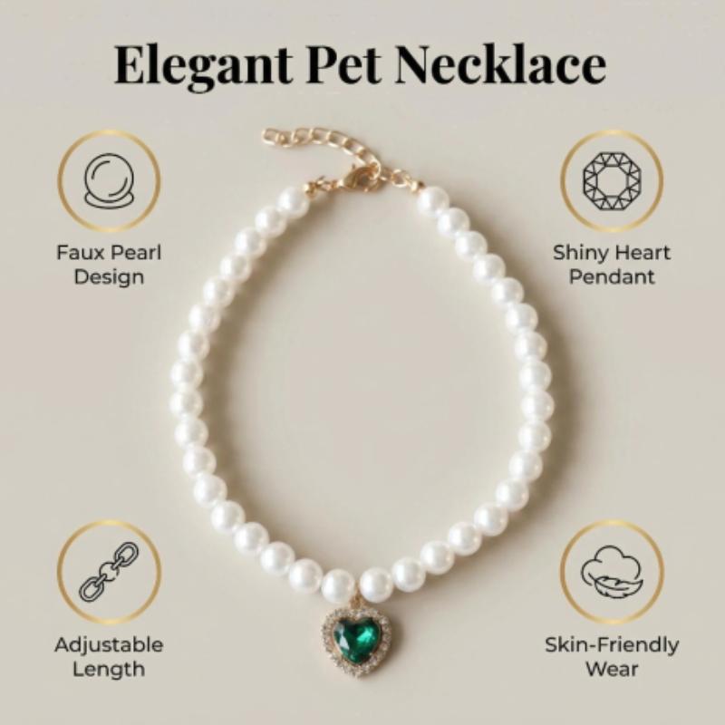 Adjustable Cat Collar with High Simulation Pearls Cute Exquisite Summer Necklace for Kittens Pet Supplies with Neck Decoration