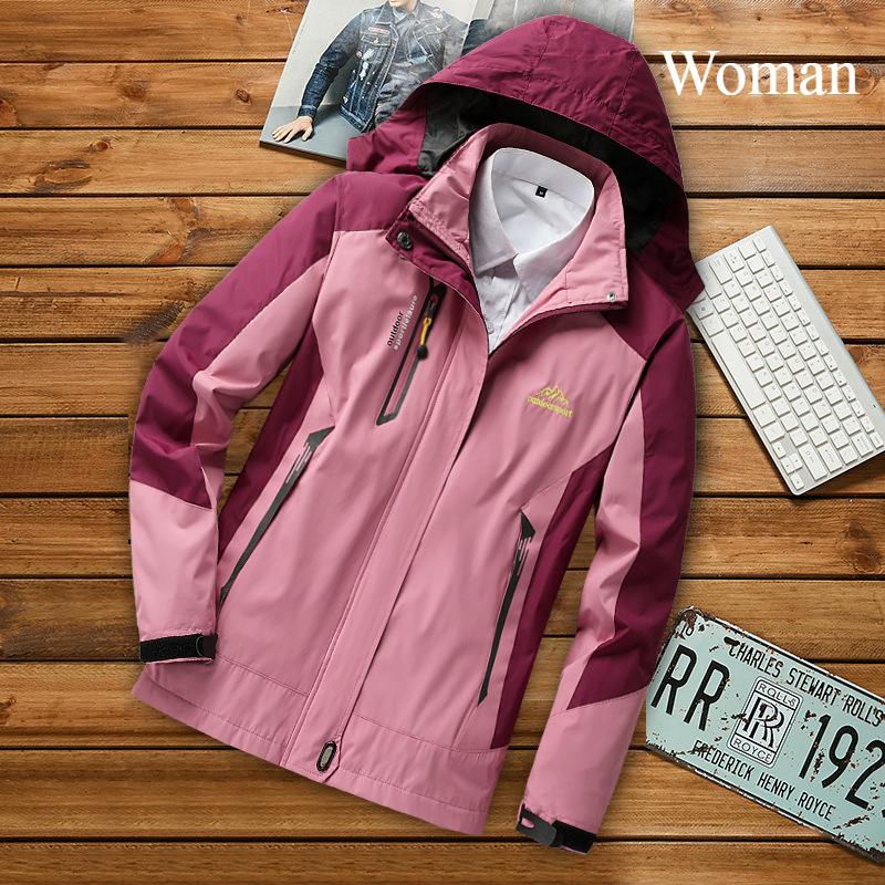 Utendørs hardshelljakke for par Enkeltlags sportsklær for menn og kvinner Tynn vindtett og vanntett