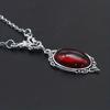 Women's Vintage Red Quartz Crystal Necklace With Butterfly Jewelry Pendant Necklace Fashion Neck Jewelry