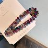 Fashion Women's Luxury Rhinestone Hair Clip Czech Diamond Water Drop Heart Shape Ponytail Hair Accessories
