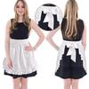 Cosplay Half Apron White Lolita Bonnet Hat Creative Maid Apron Hat Set  Restaurant Work Chef Waiter