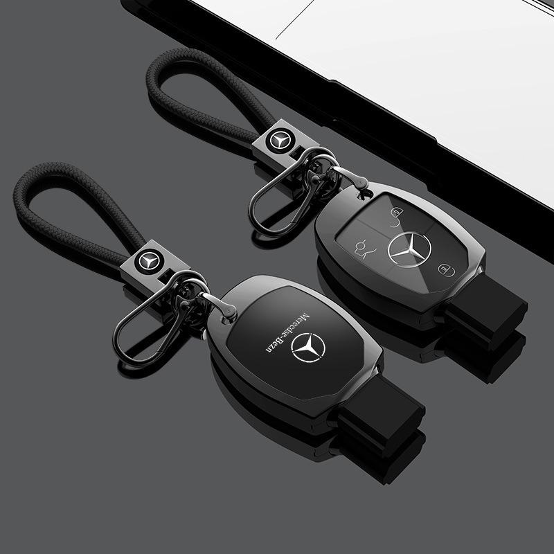 Carbon Fibre TPU Car Key Case Cover Shell Buckle Keychain For Mercedes Benz A B C S Class AMG GLA CLA GLC W176 W221 W204 W205
