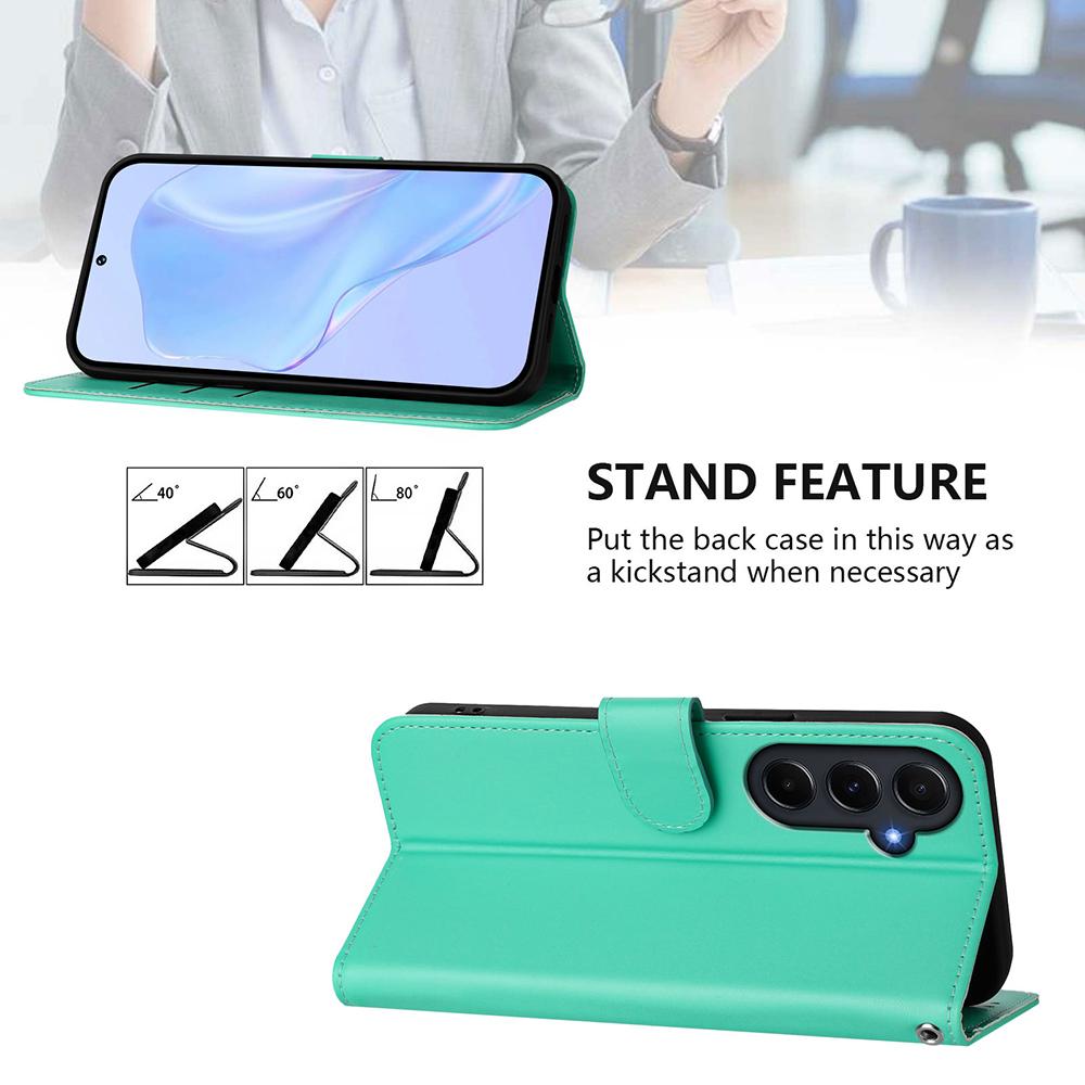 Solid Color Wallet Case for Samsung Galaxy M62 M55 M54 M53 M52 M35 M34 M33 M32 M23 M15 M14 M13 F62 Card Holder Strap Phone Cover