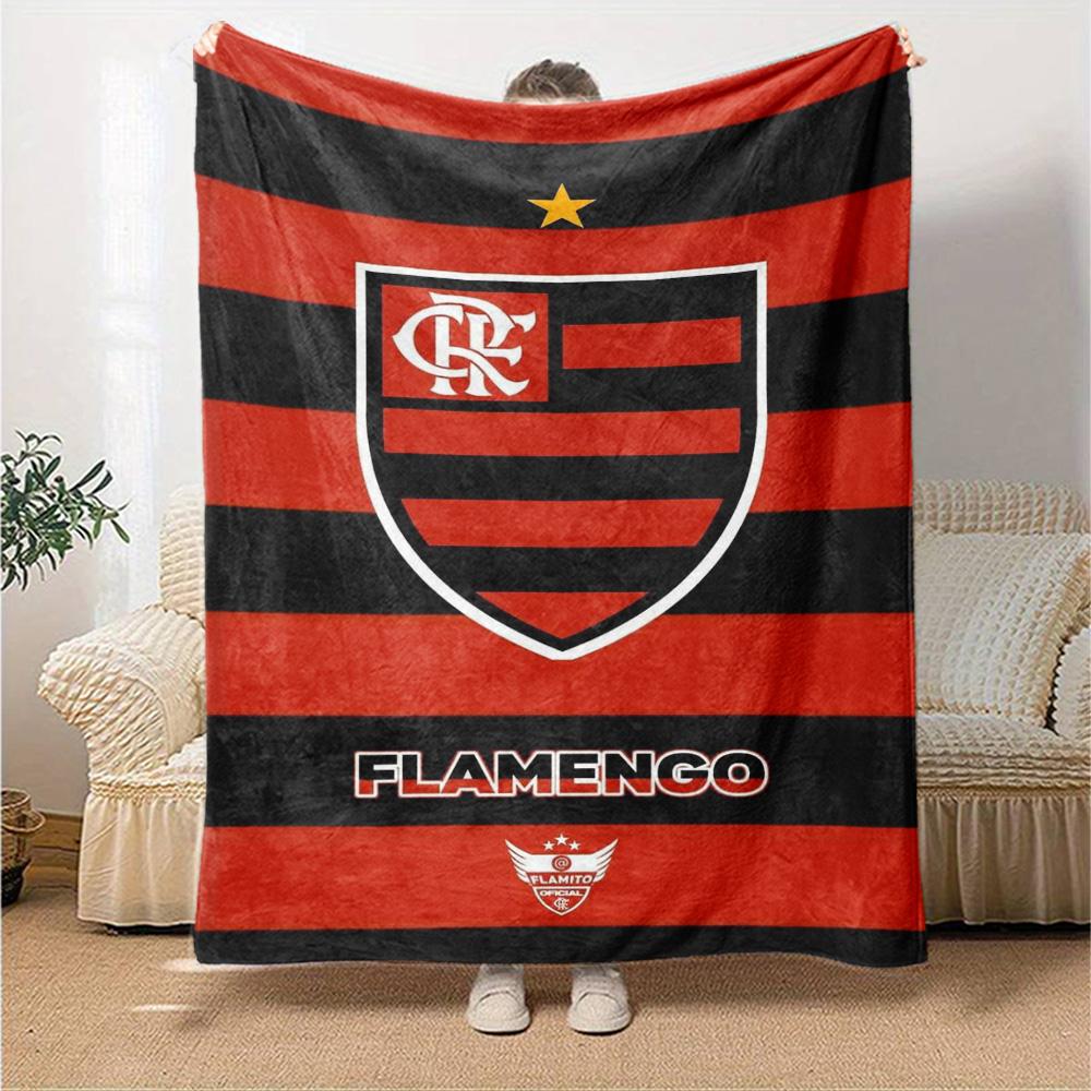 Flamengo logo Print Flannel Blanket High Quality Warm Comfortable Cover for All Seasons Perfect for Gifts Home Decor