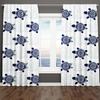 Summer Sea Animals Cartoon Starfish Turtles Blue Kid 2 Pieces Light Filtering Curtain for Living Room Bedroom Window Drape Decor