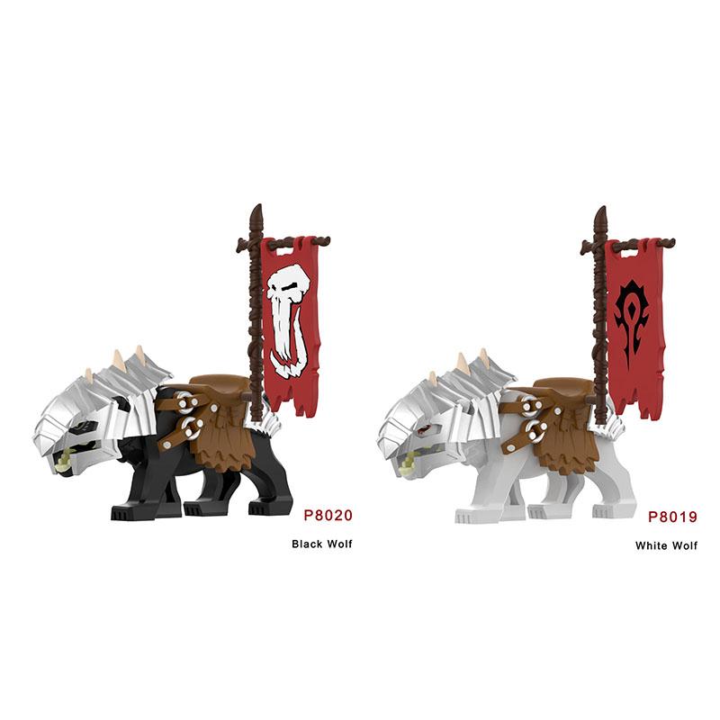 Medieval Accessories Building Blocks Soldiers Weapons Military Flags Mount War Horses Orc Mount Flags Wolf Bricks Kids Toys Gift