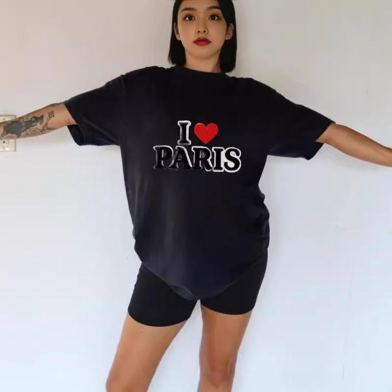 

Футболка с коротким рукавом женская летняя свободная повседневная футболка в стиле Харадзюку женская 3XL чёрный