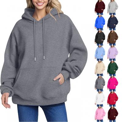 Women's Hoodie Women's Solid Color Long-sleeved Baggy Pullover Sweater Top