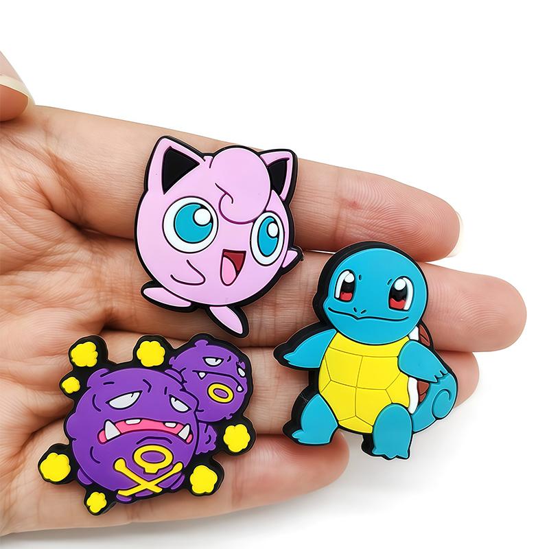 Pikachu Cartoon Shoe Charms Anime Cute Charmander Squirtle Diy Accessories For Sandals Bags Decoration Gifts For Kids Adults Children's Birthday Gift