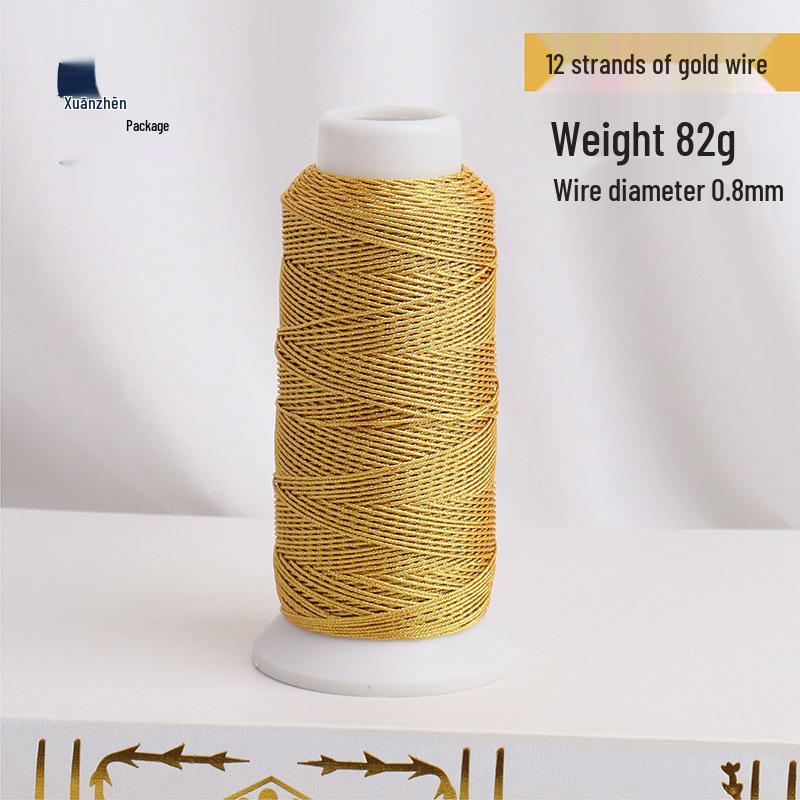 Gold & Silver Thread Tassel Bracelet DIY Kit - 3-6 Strand Weaving Rope Material