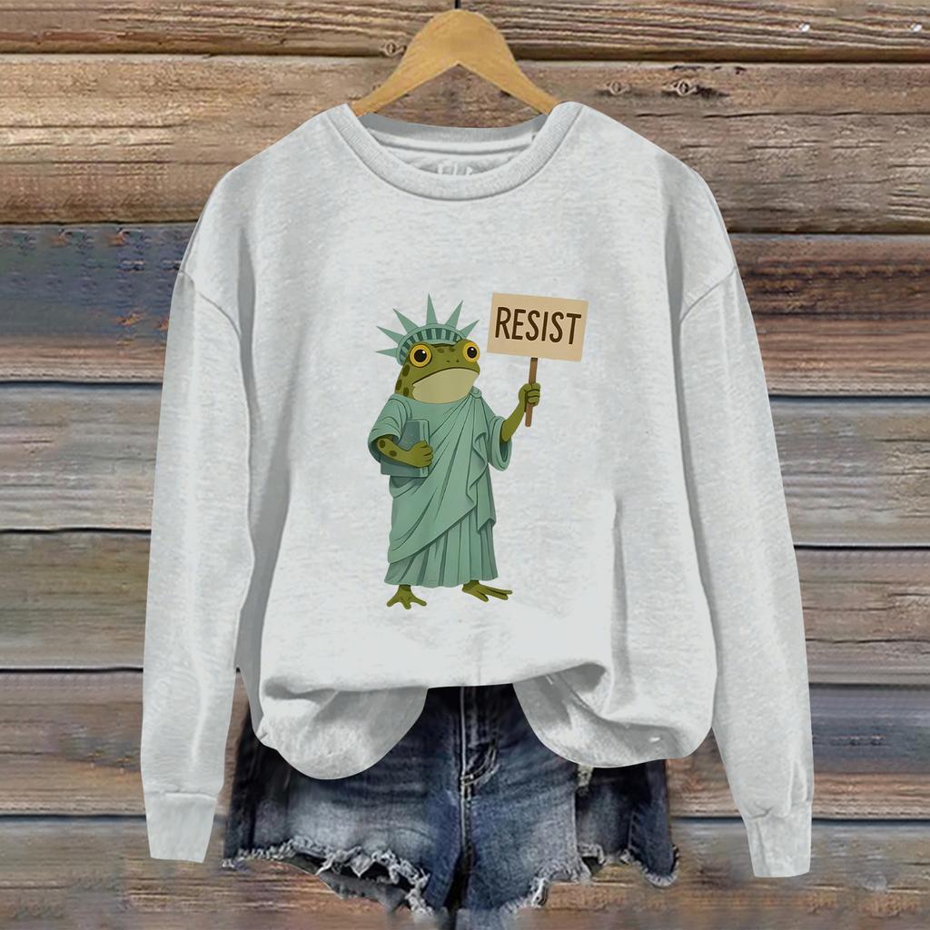 Women's Fashion Daily Versatile Casual Sweatshirts Long Sleeve Round Neck Top Sweatshirts