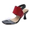 Fashion Shoes for Women 2025 Hot Sale Peep Toe Women's Sandals Fashion Color Matching Dress Sandals Women New Plus Size Heeled Sandals