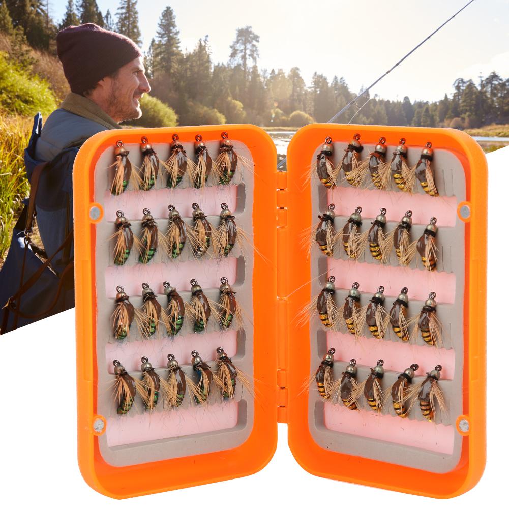 40pcs High Carbon Steel Hook Insects Flies Fishing Lures Bait Fishing Tackle Accessory