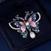 Enamel-colored Butterfly Brooch for Women, Featuring Chinese Style, with Pearl Embellishments, An Elegant Large Pin.