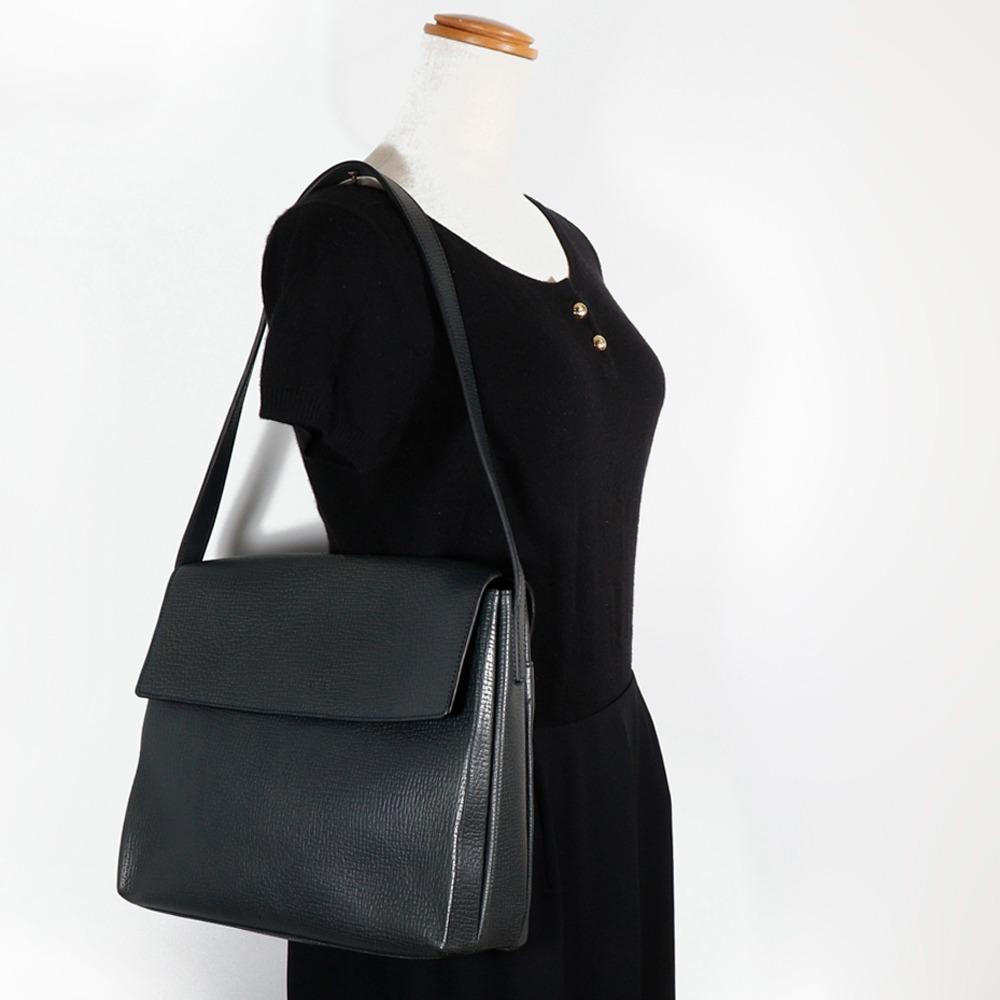 LOEWE One Belt Shoulder Bag gray leather Women Used