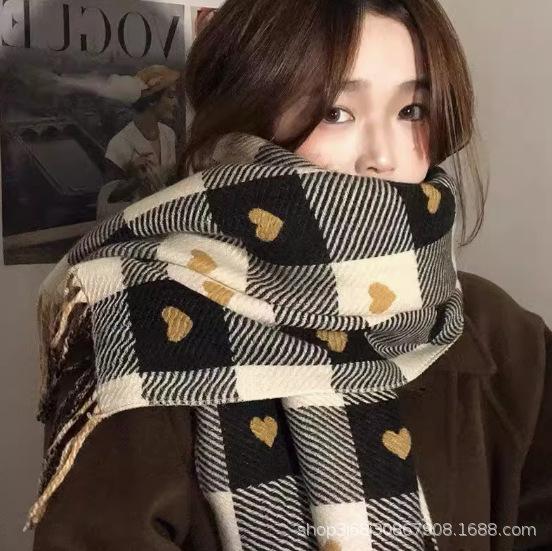 Iceland sea salt blue scarf women's autumn and winter new mohair solid color versatile scarf warm imitation cashmere shawl