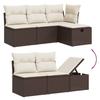 VidaXL Salon de Jardin avec Coussins 6 pcs, Canapés de Terrasse, Ensemble de Meubles de Patio, Mobilier d'Extérieur, Marron 3263179