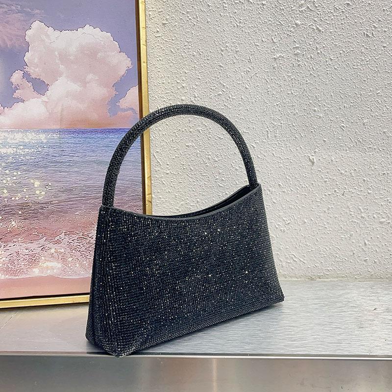 

Glitter Shiny Diamond Evening Bag Wedding Party Clutch Purse Exquisite Banquet Bag Luxury Fashion Women Handbag Crossbody Bag чёрный