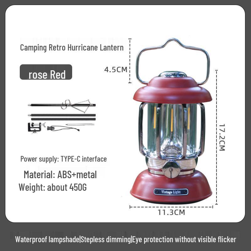 Rechargeable Retro Camping Lantern with Kerosene and Super Long Battery Life