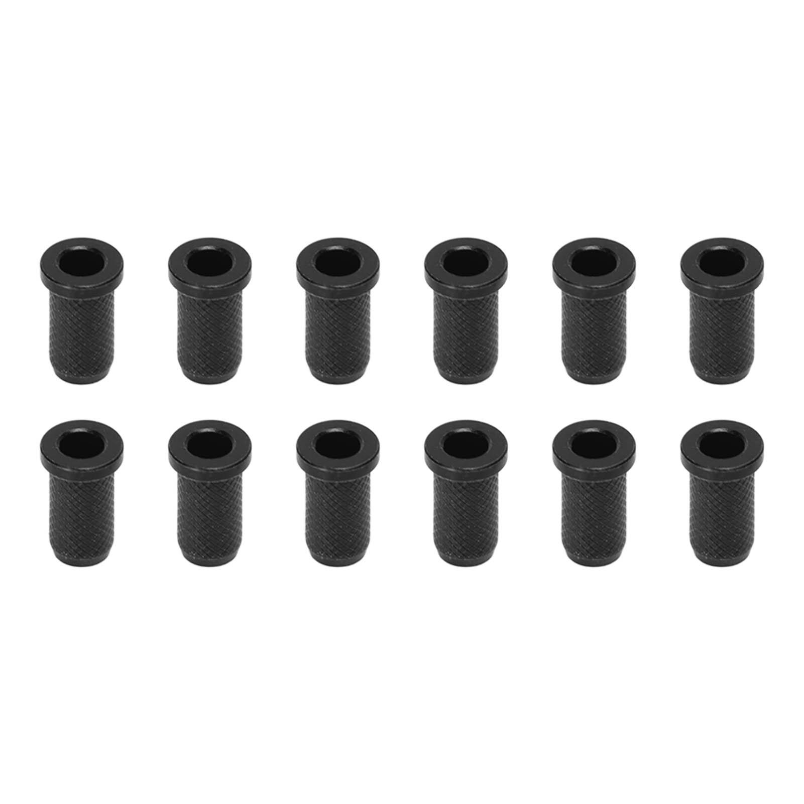 

12 шт. Корпус гитарного бриджа через наконечники сменные металлические втулки для струн электрогитары черные