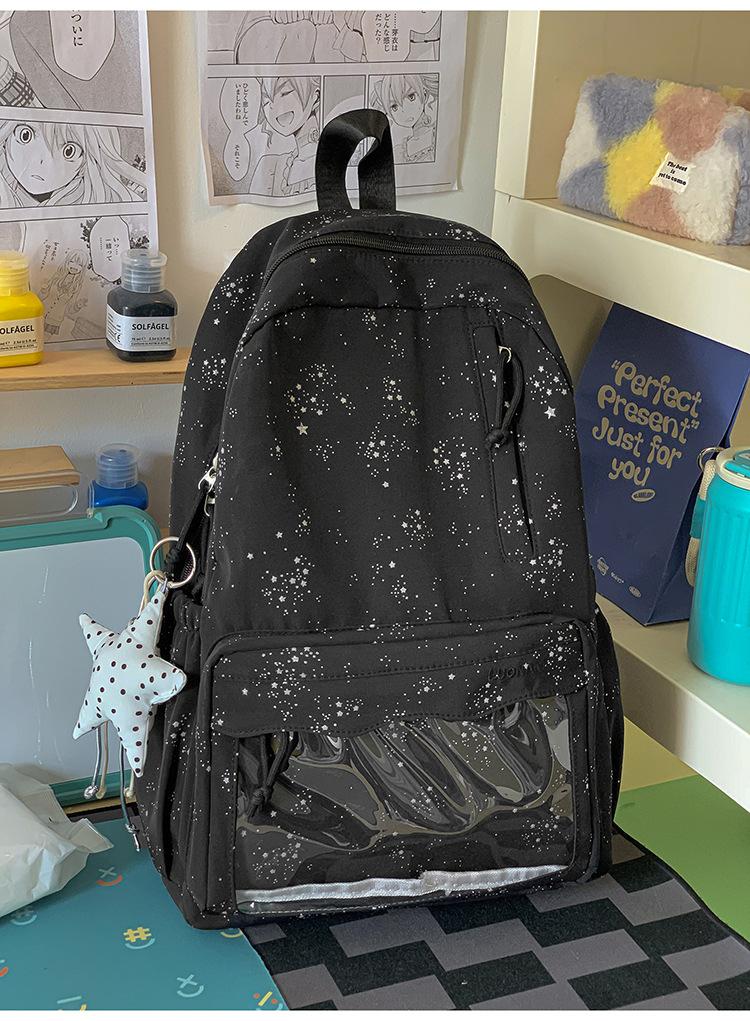 Schoolbag Korean polka dot star schoolbag women's 1011 new junior high school girls high school backpack college style commuter backpack