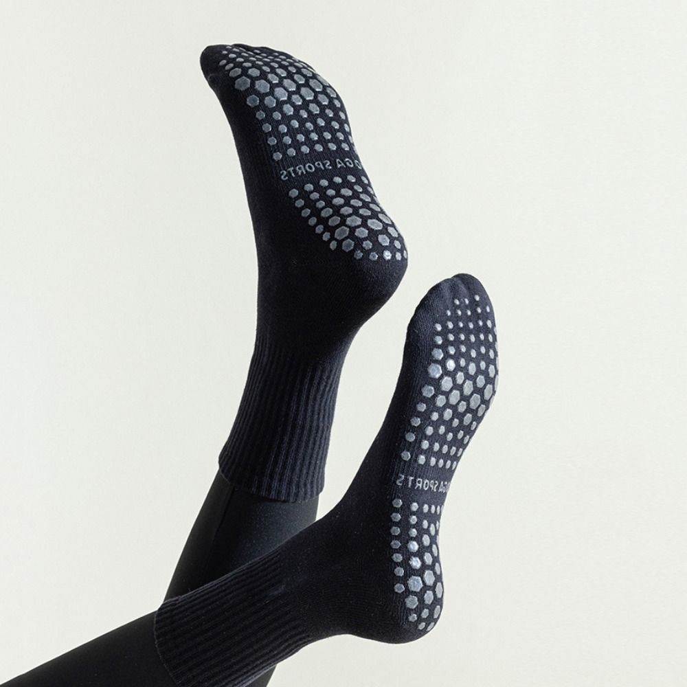 Anti Slip Silicone Yoga Socks Pure Cotton Pilates Socks Medium Length Socks  Pilates