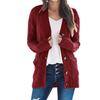 Women's Medium-Length Sweater Cardigan Hooded Jacket Fashionable Clothing From Europe and America