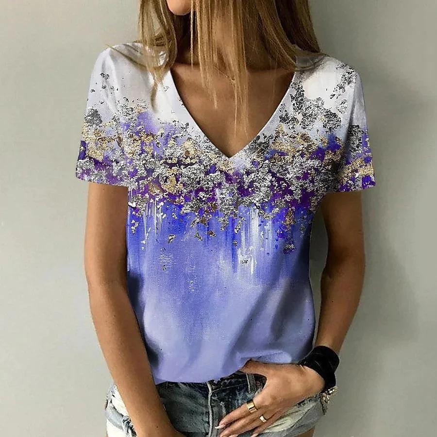 Summer T-shirt for Women Tops Women T-shirt Flower 3D Print Child Adult T-shirt Fashion Short Sleeve Casual Female Clothing