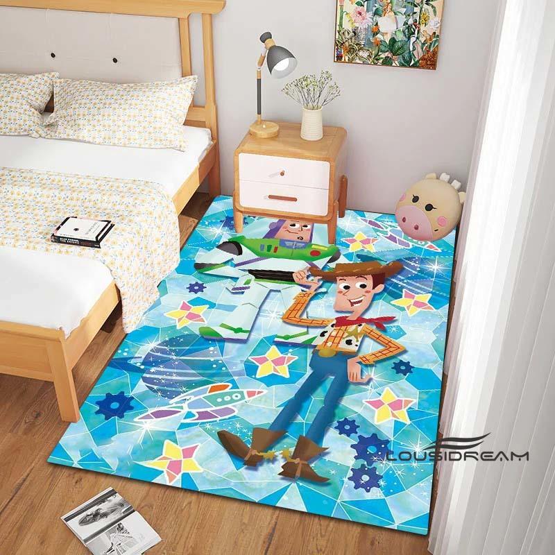 This Buzz Lightyear Floor Mat Features a Non-slip, Absorbent Cartoon Toy Story Design and Is Suitable for Bedrooms, Hallways,