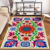 Colorful Floral Pattern Carpet with Bohemian Mandala Design,  Area Rug. Suitable for Use As an Anti-slip for Living Room Bedroom Sofas