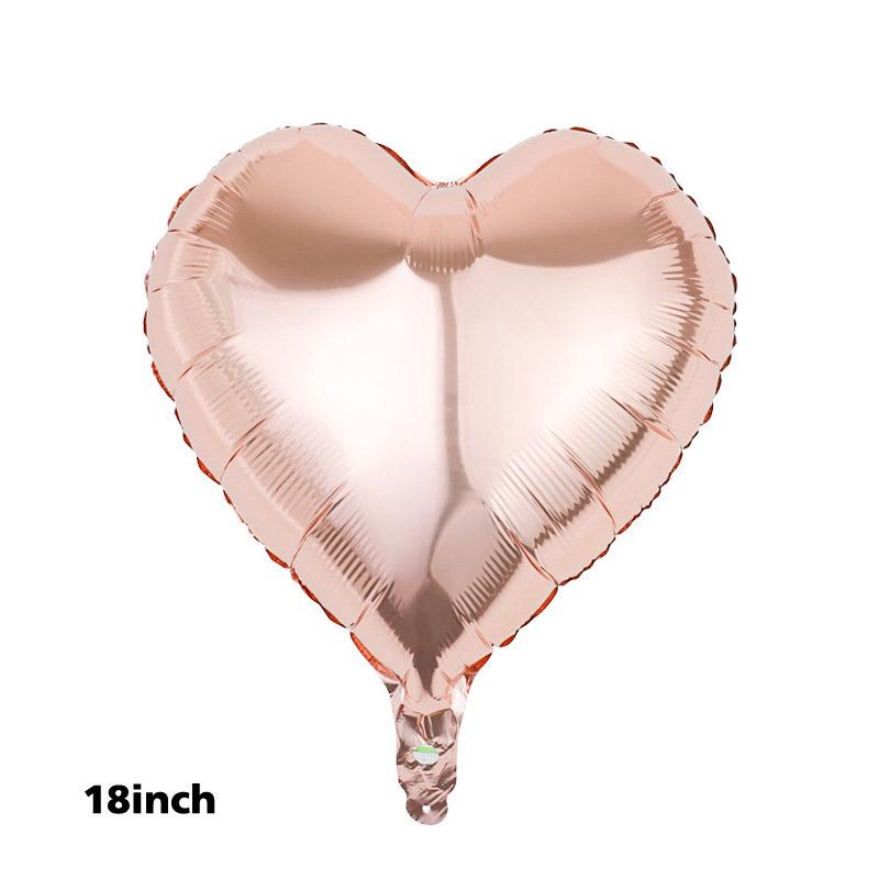 

5 шт. 18-дюймовые розово-золотые фольгированные шары в форме сердца для украшения дня рождения, вечеринки для детей, взрослых, девочек, детского душа, свадьбы, гелиевые шары 18inch