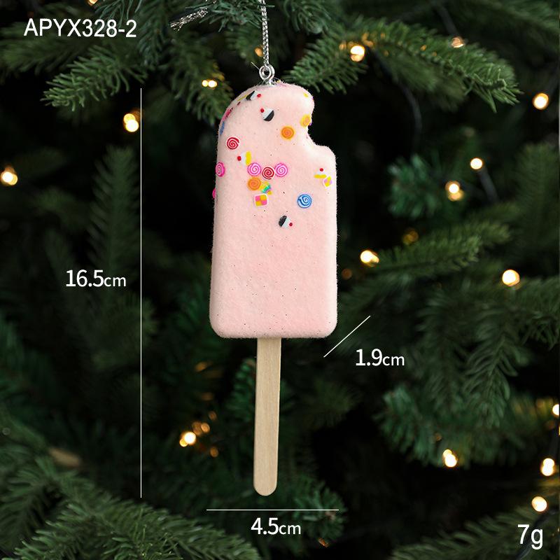 Creative Christmas Hanging Cute Ice Cream Pendant Navidad 2026 Christmas Decor Xmas Tree Decor New Year Gift Toys