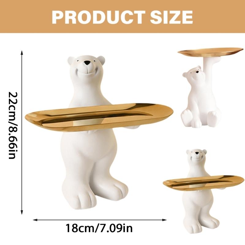 Resin Key Collect Tray, Key Holder Lovely Little Bear Resin And Iron Plate For Homes And Dorm Room Present
