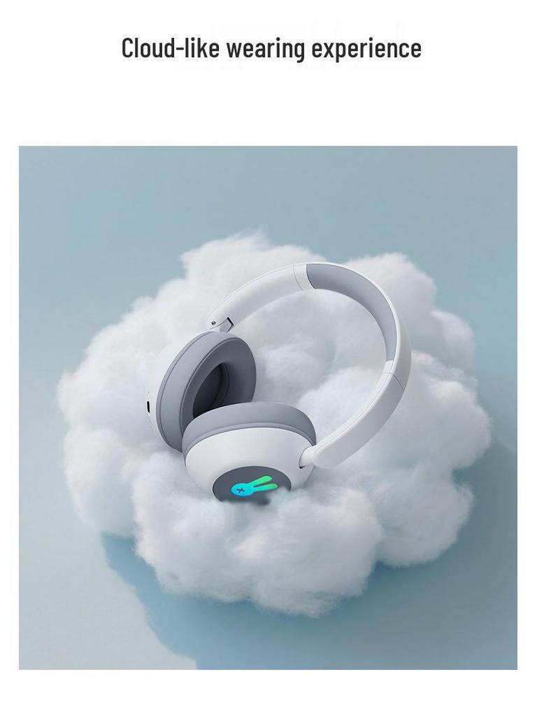 Children's Wireless Over-Ear Bluetooth Headphones with Hearing Protection and Luminous Ear Cups for Extended Battery Life