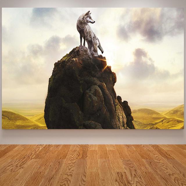 Abstract Painting Arctic Fox Poster Prints Wall Pictures for Living Room Decoration Modern Minimalist Animals Wall Art Print Fox