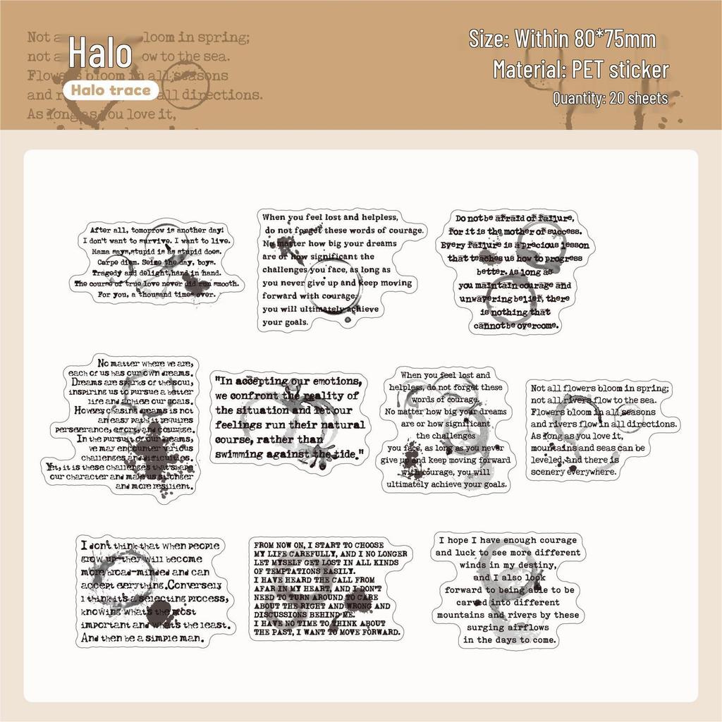 RetroStory Ink Dye Series Decorative Stickers - Creative Retro Background for DIY Collage & Journal
