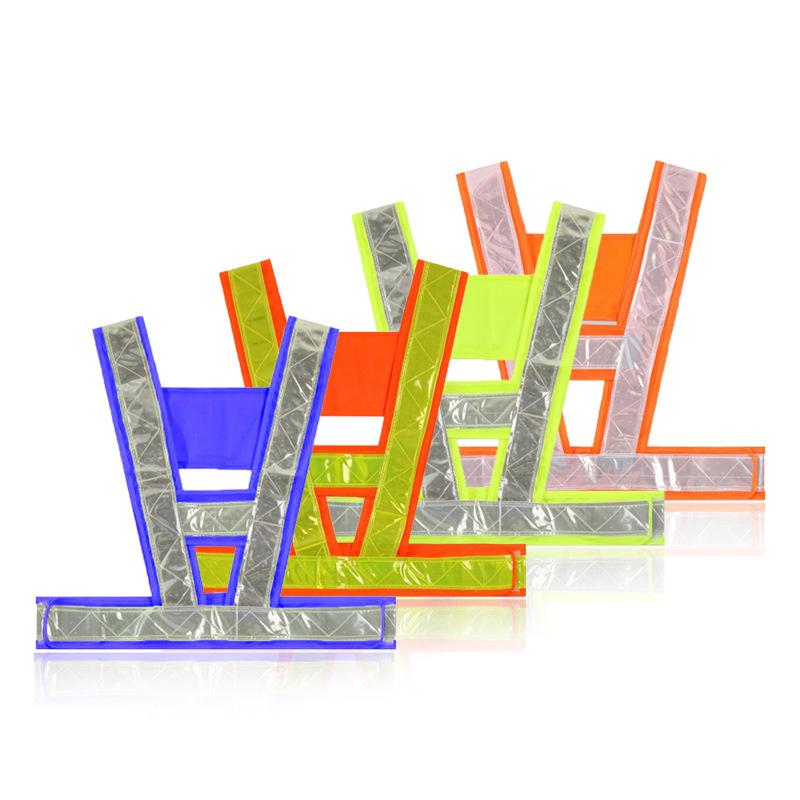 V-shaped Reflective Safety Vest for Cycling and Gardening with Fluorescent Strips, Customizable Printing Available