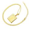 Collana con Ciondolo Scatola Fotografica Quadrata Collana Apribile a Flip Collana Semplice Gioielli
