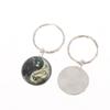 1/3/5Pcs Backpack Decoration Black And White Dragon Pattern Circular Glass Alloy Bags Pendant Keychain Diy Accessories