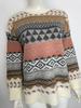 Women's Retro Color Block Christmas Knitted Pullover Sweater