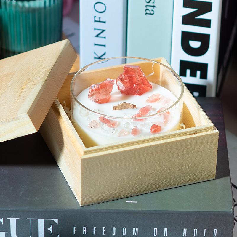 

Ornament Scented Candle Creative Soy Wax Souvenir Natural Crystal Stone Scented Candle Gift garden