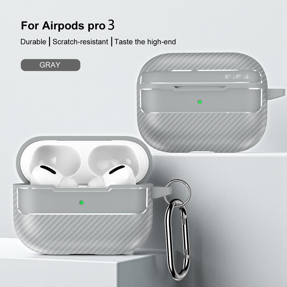 KEYSION Shockproof Case for AirPods Pro 3 Carbon Fiber Texture Soft TPU Silicone Bluetooth Earphone Cover for AirPods Pro 3 2025