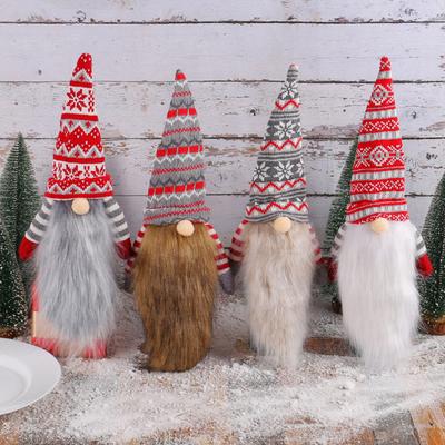 Christmas Wine Bottle Gnome Hat Topper Cute 3D Faceless Knitted Long Full Beard Handmade Xmas