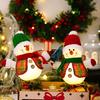 Christmas Plush Snowman Doll Tabletop Decoration Lighted Small Snowman Ornament for Winter Home Kitchen Mantel Window Sill Holiday Party Decoration