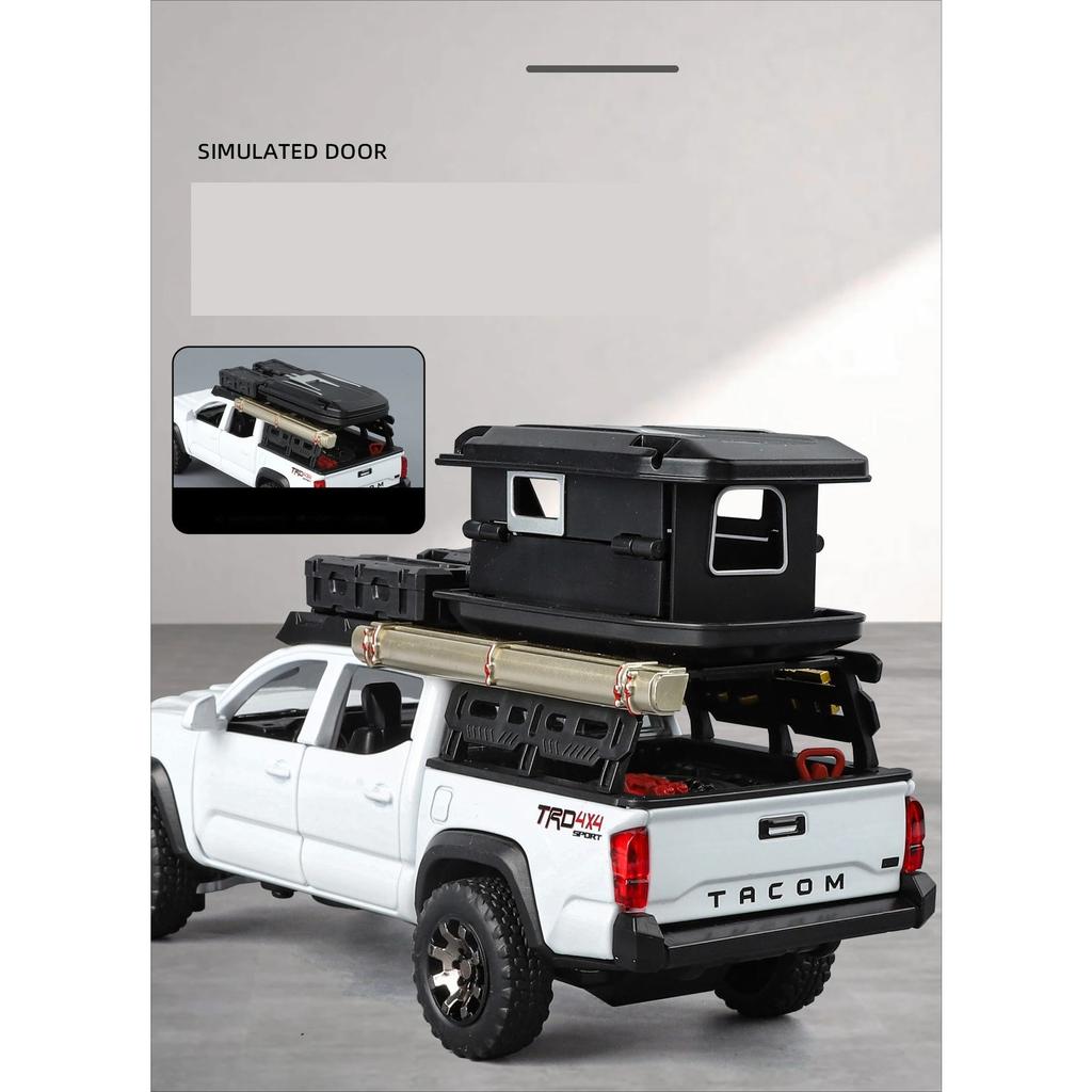 1/32 Toyota Tacoma Picku Wagon Alloy Car Model Sound and Light Pull Back Children's Toy Collectibles Birthday Gift