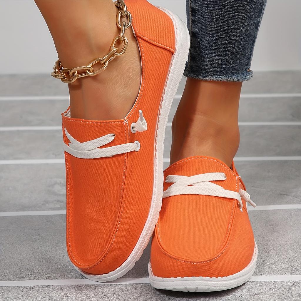 Orange Color Loafers Casual Slip-On Shoes