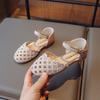 Girls Half Sandals Kids Hollow Rhinestones Shoes for Party Wedding Summer Spring Children Covered Toes Princess Shoes Chic 2025