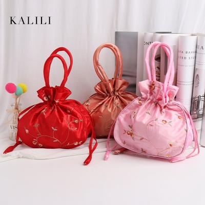 Unsichtbare Handtasche Retro-Stickerei Bündelmund Kordelzug Beutel Schmuck Geschenkverpackung Aufbewahrungsbeutel