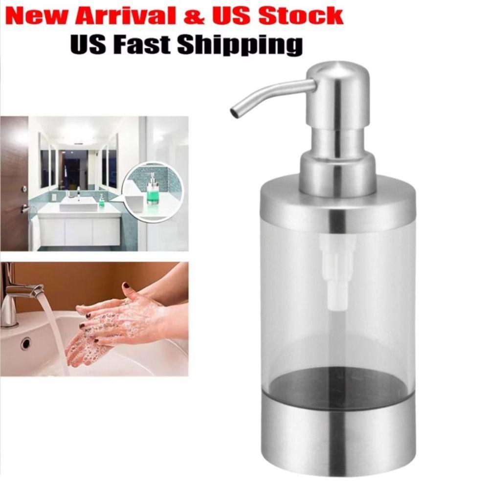 350ml Fassungsvermögen Handdesinfektionsmittel-Spender 304 Edelstahl Duschgel-Spender Spülbeckenmontage