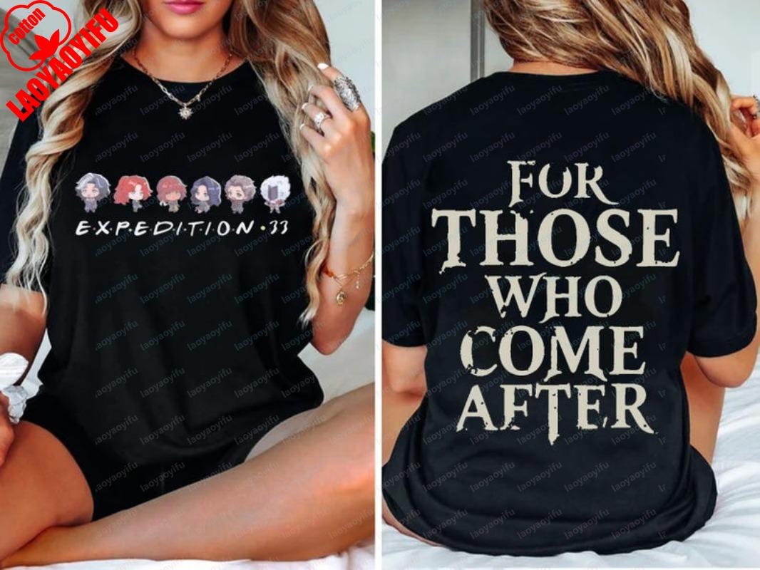 

Clair Obscur Expedition 33 Unisex Cotton Shirt Double Sided Gamer Gift Graphic Oneck Printed Kawaii Tops Women Man Ropa Mujer S